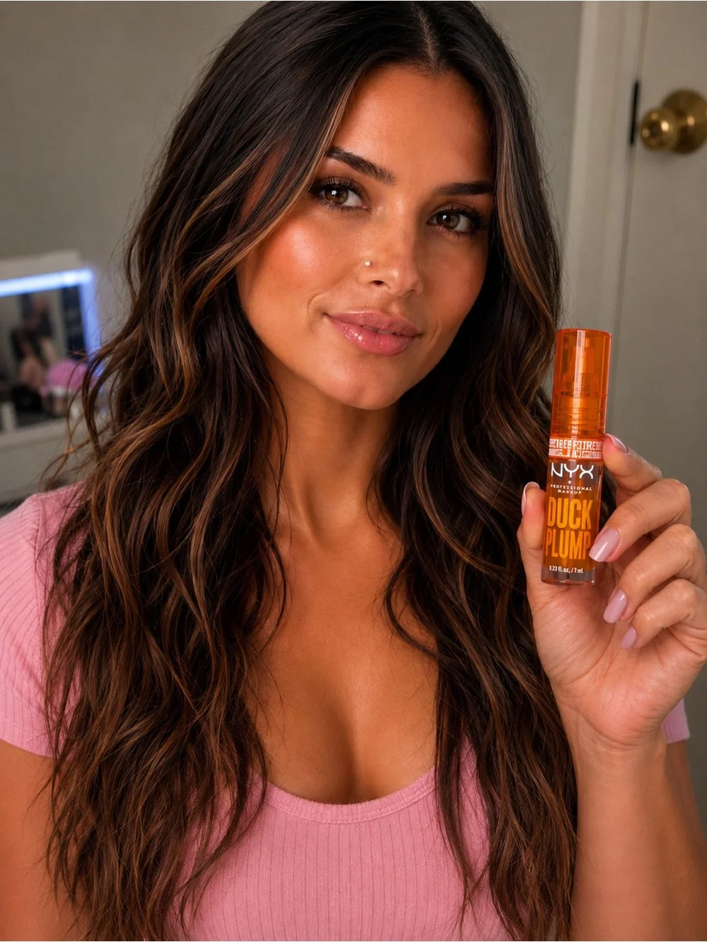 4 NYX Duck Plump Lip Oil — Orange Gloss full size